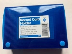 Record Card Holders 6"x4", Assorted colours